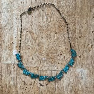 We Dream In Colour verdigris fern leaf necklace